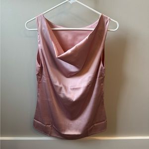 Pink cowl neck top